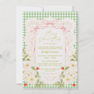 Berry Sweet Baby Shower Coquette Lace Invitation