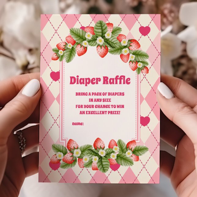 Berry Sweet Baby Shower Diapper Raffle Enclosure Card (Creator Uploaded)