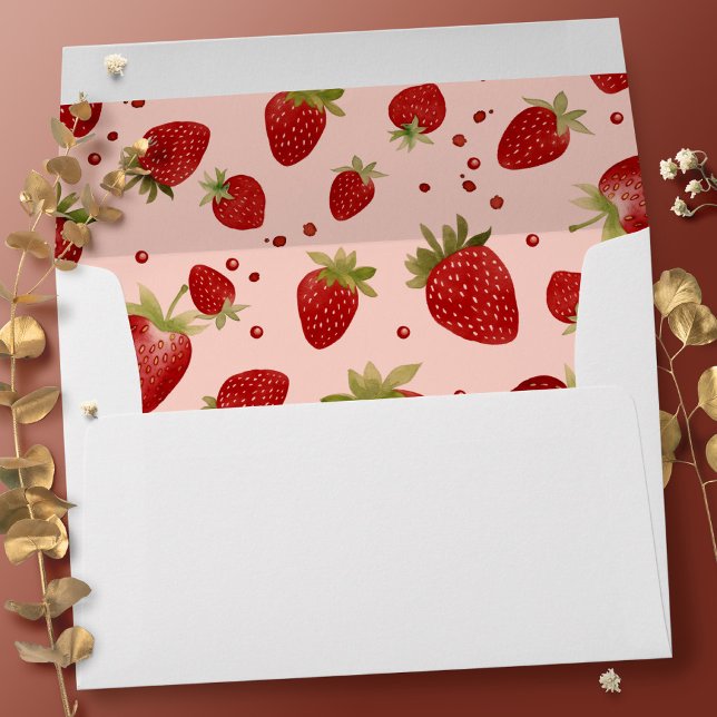 Berry Sweet Baby Shower Envelope with Strawberries (Creator Uploaded)
