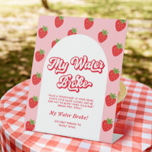 Berry Sweet Baby Shower Game My Water Broke Pedestal Sign