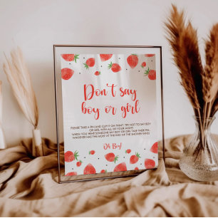 Berry Sweet Baby Shower Game Sign