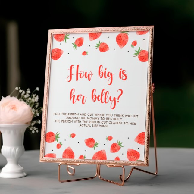 Berry Sweet Baby Shower Game Sign How Big Is Belly (Creator Uploaded)