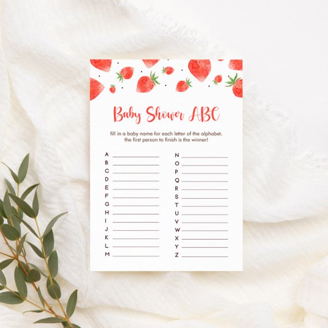 Berry Sweet Baby Shower Games Baby Shower ABC Card (Creator Uploaded)