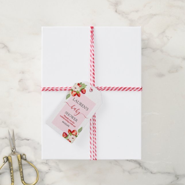 Berry Sweet Baby Shower Gift Tag (With Twine)