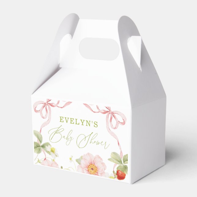 Berry Sweet Baby Shower Gingham Favour Box (Front Side)