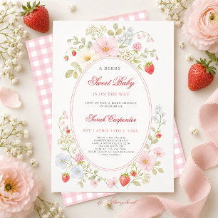 Berry Sweet Baby Shower Girl Invitation