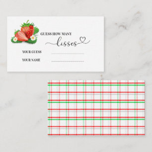 Berry sweet baby shower how many kisses  enclosure card