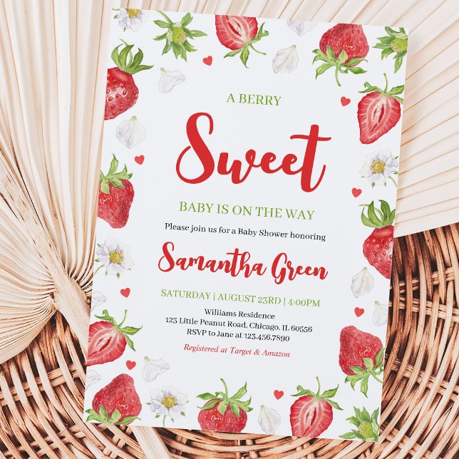 Berry Sweet Baby Shower Invitation (Creator Uploaded)