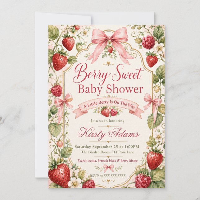 Berry Sweet Baby Shower Invitation (Front)