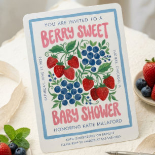 Berry Sweet Baby Shower Invitation   Strawberry