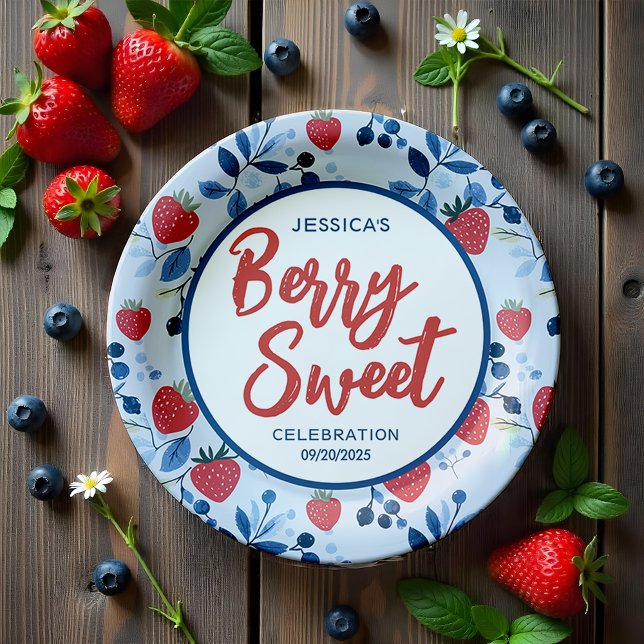 Berry Sweet Baby Shower Paper Plate (This adorable design is bursting with charm, perfect for a spring and summer celebration vibe! )