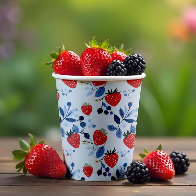 Berry Sweet Baby Shower Paper Plate Paper Cups (This berry sweet design is bursting with charm, perfect for a spring and summer baby shower vibe!)