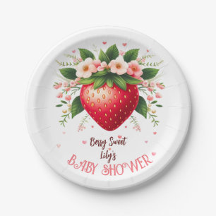Berry Sweet Baby Shower Paper Plates Strawberry