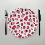 Berry Sweet Baby Shower Paper Plates Strawberry<br><div class="desc">This berry sweet design features a basket of freshly picked watercolor strawberries. See the entire collection for more matching items!</div>