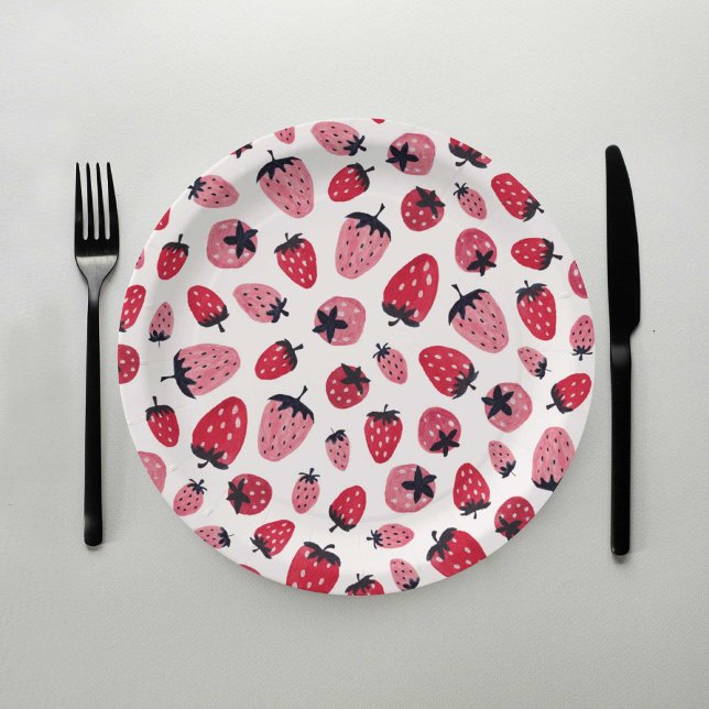 Berry Sweet Baby Shower Paper Plates Strawberry (Creator Uploaded)