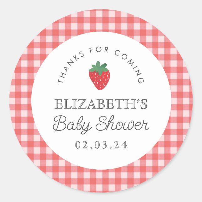 Berry Sweet Baby Shower Picnic  Classic Round Sticker (Front)