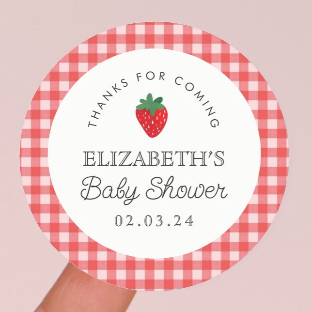 Berry Sweet Baby Shower Picnic  Classic Round Sticker (Creator Uploaded)