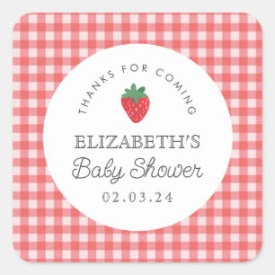 Berry Sweet Baby Shower Picnic Square Sticker