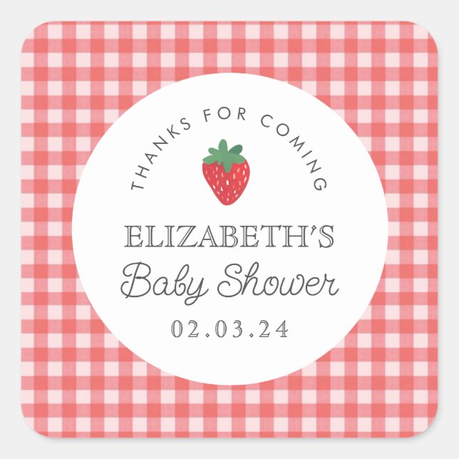 Berry Sweet Baby Shower Picnic  Square Sticker (Front)