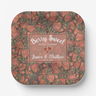 Berry Sweet Baby Shower Plates - Strawberries