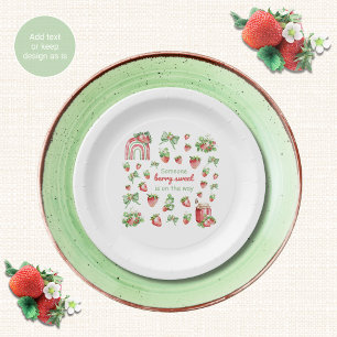 Berry Sweet Baby Shower Plates Strawberries