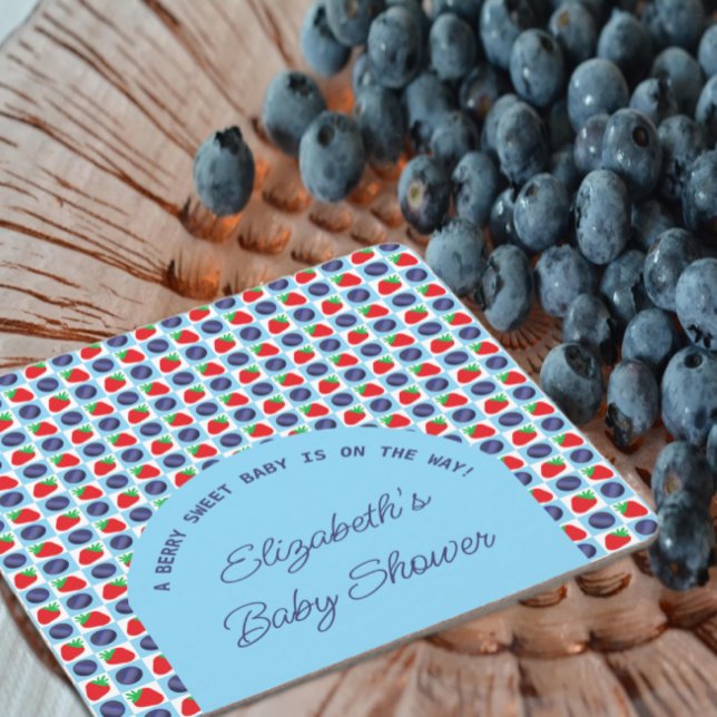 Berry Sweet Baby Shower Square Paper Coaster (Creator Uploaded)