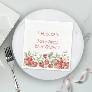 Berry Sweet Baby Shower Strawberries Blossom Napkin