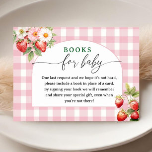 Berry Sweet Baby Shower Strawberry Books For Baby Enclosure Card