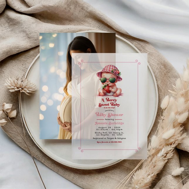 Berry Sweet Baby Shower Vellum Invitations (Berry Sweet Baby Shower Vellum Invitations)