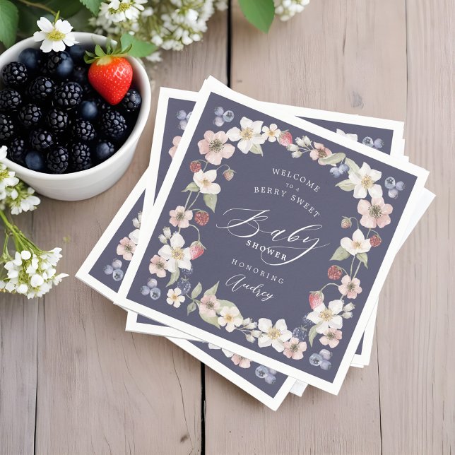Berry Sweet Baby Shower Wild Berries & Flowers Napkin (Berry Sweet Baby Shower Wild Berries & Flowers Napkins)