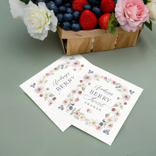 Berry Sweet Baby Shower Wild Berries & Flowers Napkin