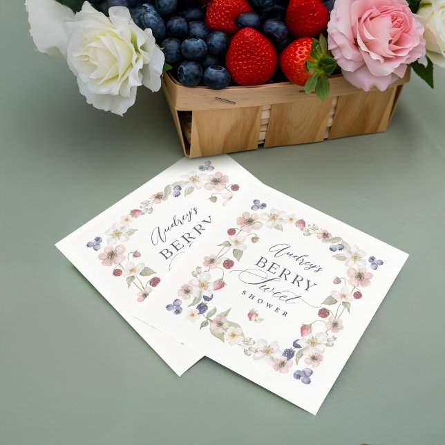 Berry Sweet Baby Shower Wild Berries & Flowers Napkin (Berry Sweet Baby Shower Wild Berries & Flowers Napkins)