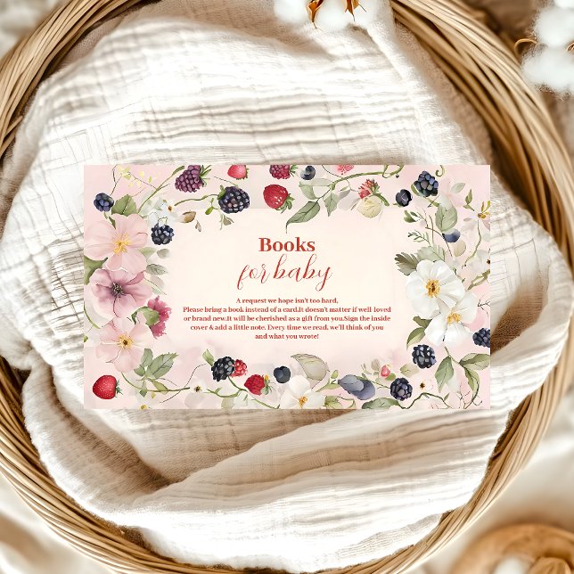  Berry Sweet Baby ShowerBooks for Baby Enclosure Card (Creator Uploaded)