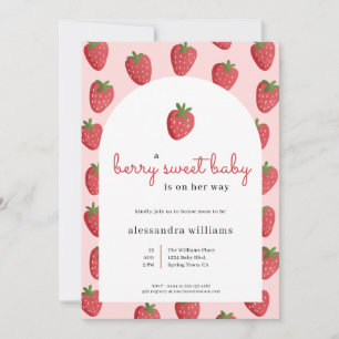 Berry Sweet Baby Strawberry Baby Shower Invitation