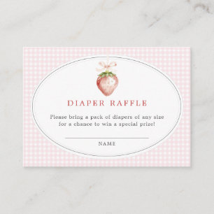 Berry Sweet Baby Strawberry Gingham Baby Shower Enclosure Card