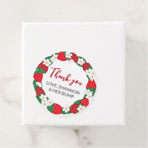 Berry Sweet Baby Strawberry Wreath Thank You Favour Tags