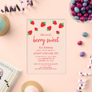 Berry Sweet Birthday Acrylic Invitations