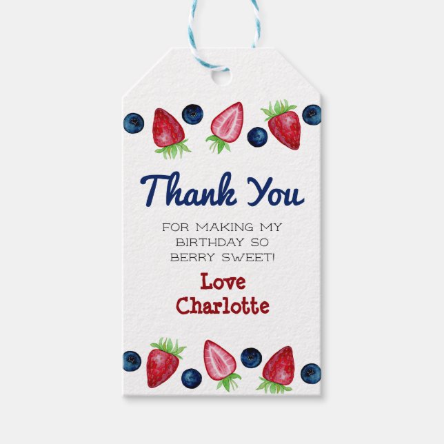 Berry Sweet Birthday Gift Tags (Front)