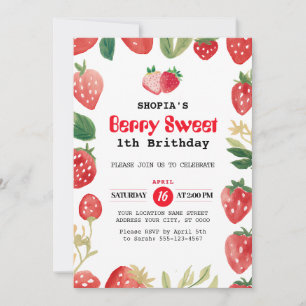 Berry Sweet Birthday Invitation