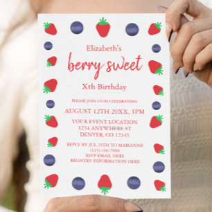 Berry Sweet Birthday Invitation