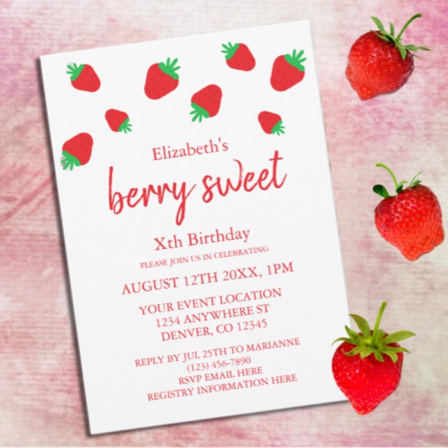 Berry Sweet Birthday Invitation (Creator Uploaded)