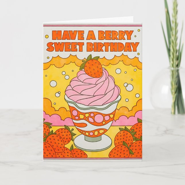 Berry Sweet Birthday Letterpress Card (Front)