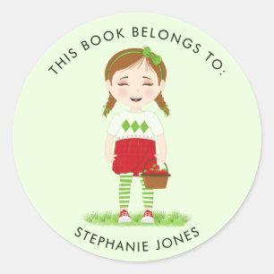 Berry Sweet Birthday This Book Belongs to Classic Round Sticker