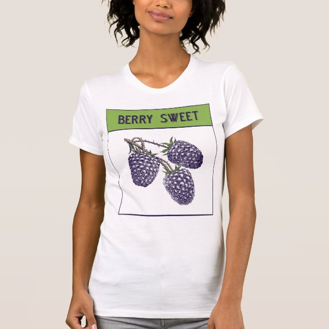 Berry Sweet Blackberries Seed Packet Graphic T-Shirt (Front)