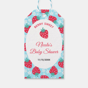Berry Sweet Blue Strawberry Baby Shower Gift Tags