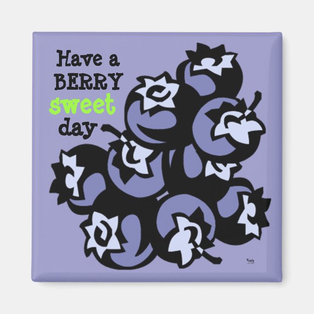 Berry Sweet Blueberries Magnet (Front)