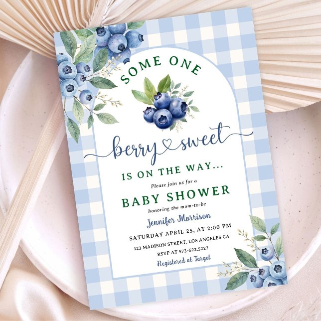 Berry Sweet Blueberry Baby Shower Boy Invitation (Creator Uploaded)