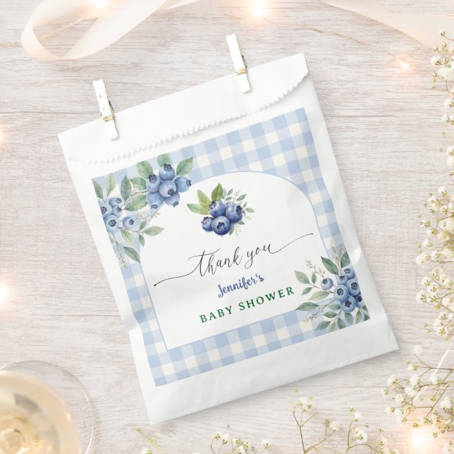 Berry Sweet Blueberry Baby Shower Favour Bags (Clipped)