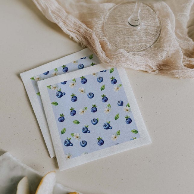 Berry Sweet Blueberry Baby Shower  Napkin (Creator Uploaded)