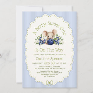 Berry Sweet Blueberry Boy Baby Shower Invitation